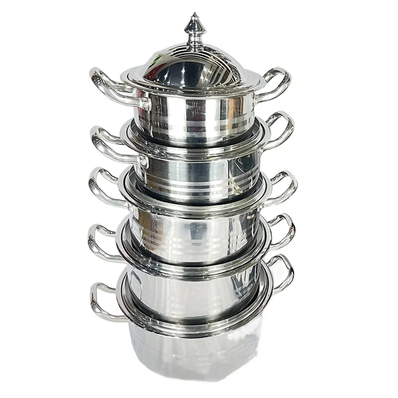 Commercial Kitchen Parts & Service - Stainless steel soup pot 10-piece set,