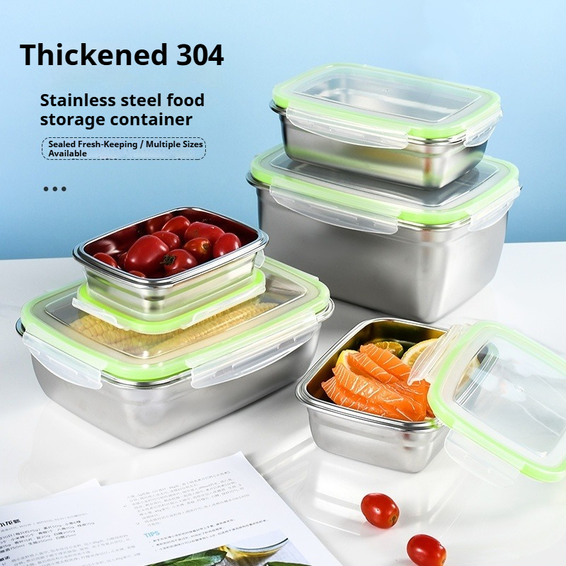 Commercial Kitchen Utensil Organizer - 304 Stainless Steel Lunch Box Set