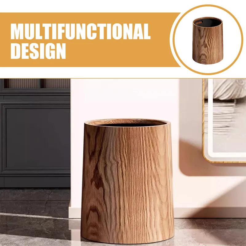 Durable Wood Grain Garbage Can - Commercial Kitchen Garbage Can recension och pris