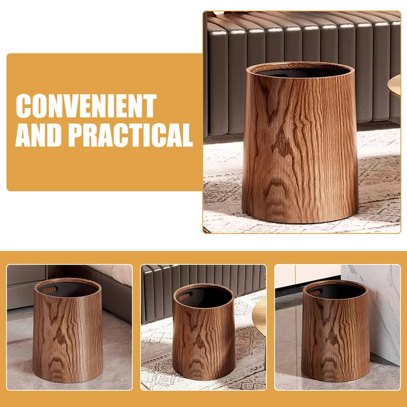 Durable Wood Grain Garbage Can - Commercial Kitchen Garbage Can recension och pris