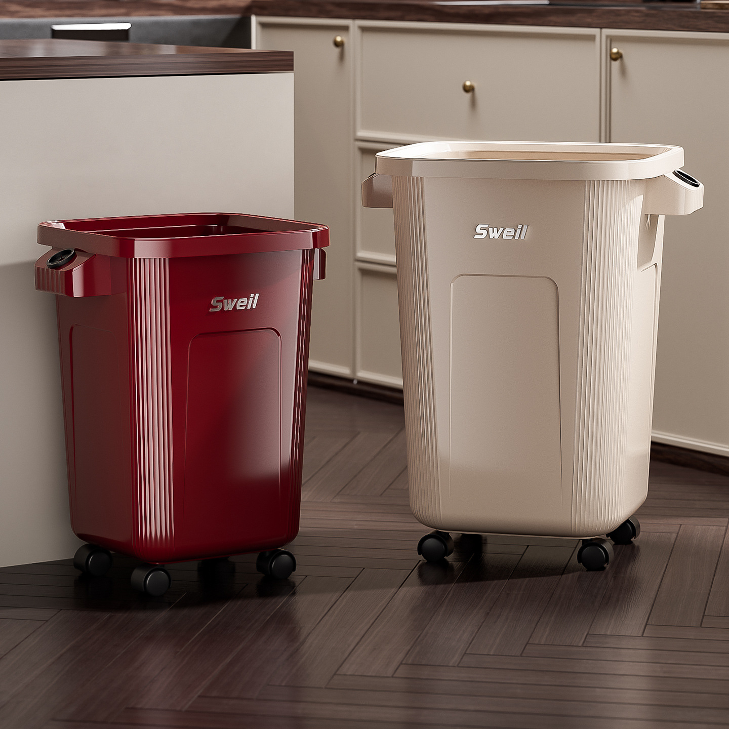 Large Rolling Garbage Can with - Commercial Kitchen Garbage Can recension och pris