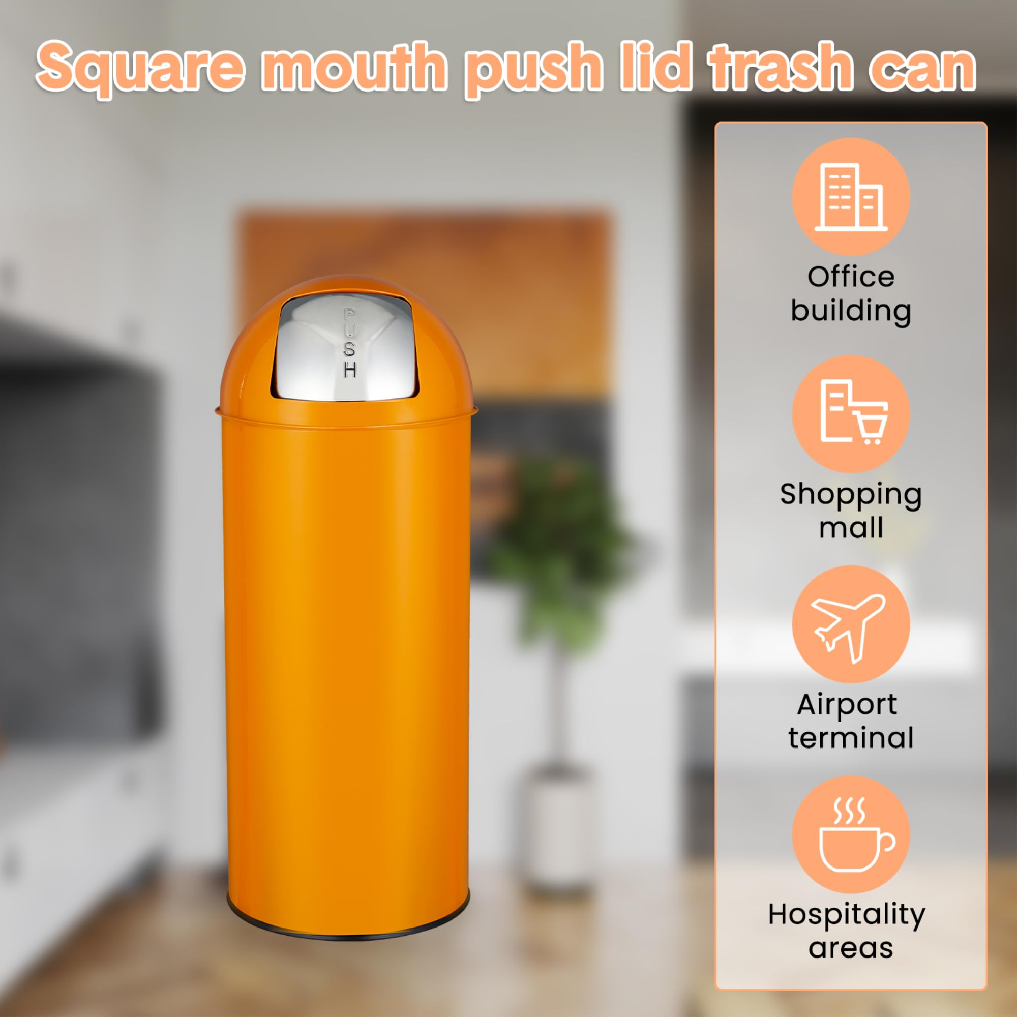 65 Liter Push Lid Trash Can, 1 - Commercial Kitchen Garbage Can recension och pris