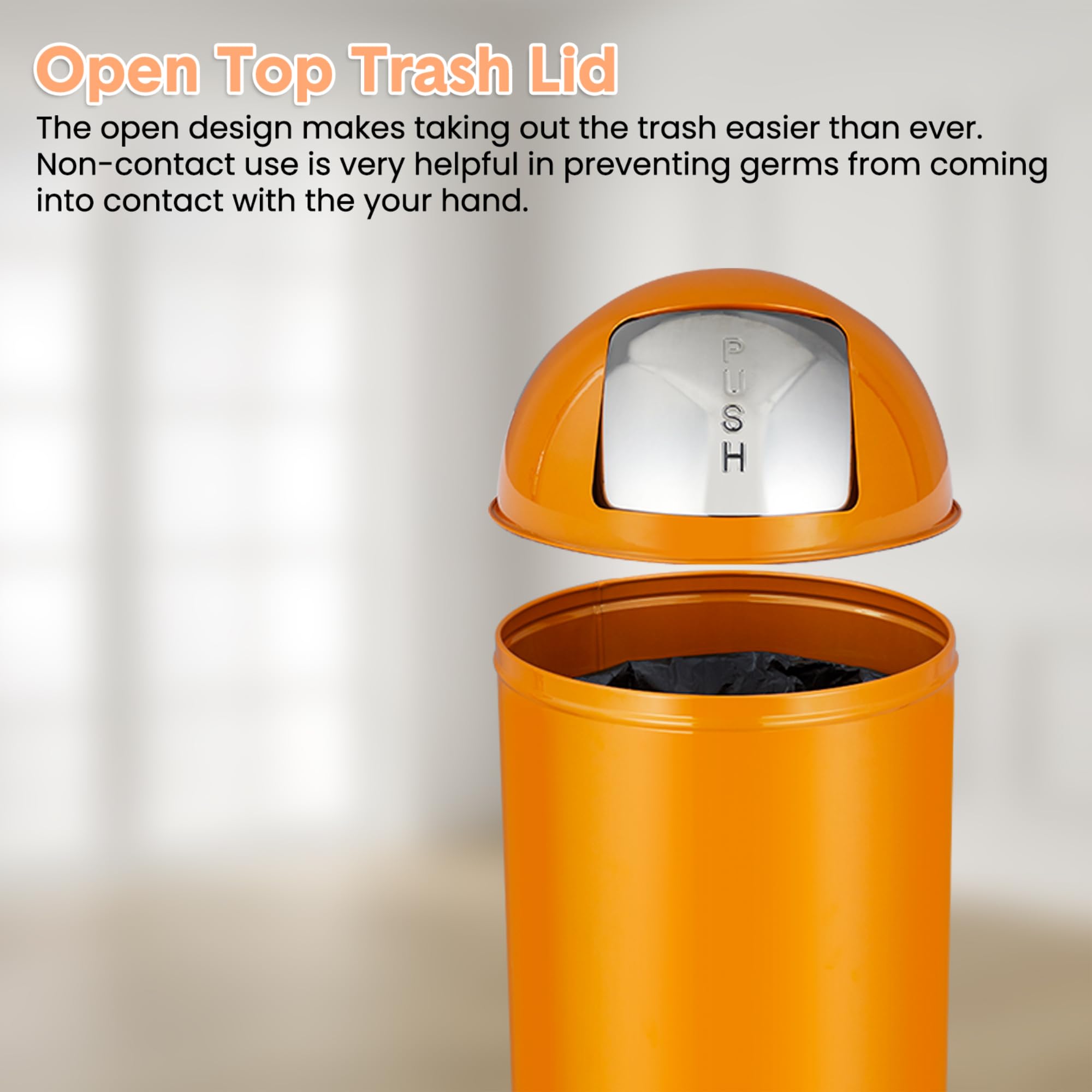 65 Liter Push Lid Trash Can, 1 - Commercial Kitchen Garbage Can recension och pris