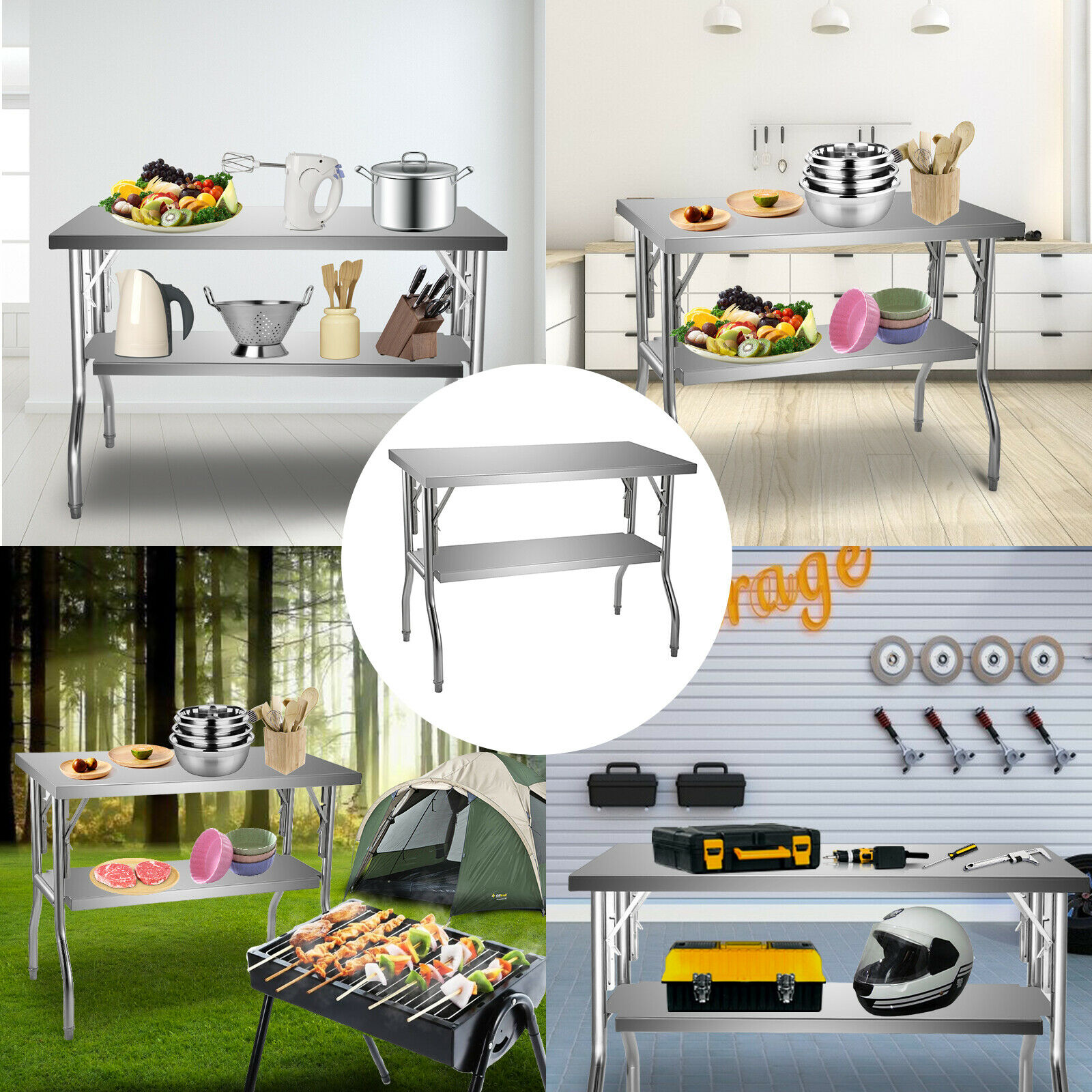 Single/Double-Shelf Profession - Commercial Kitchen Prep Table With Storage recension och pris
