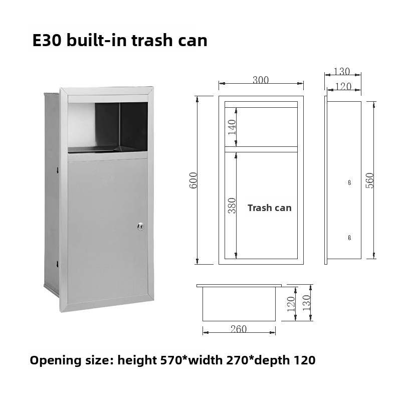 304Stainless Steel Side Open T - Commercial Kitchen Garbage Can recension och pris