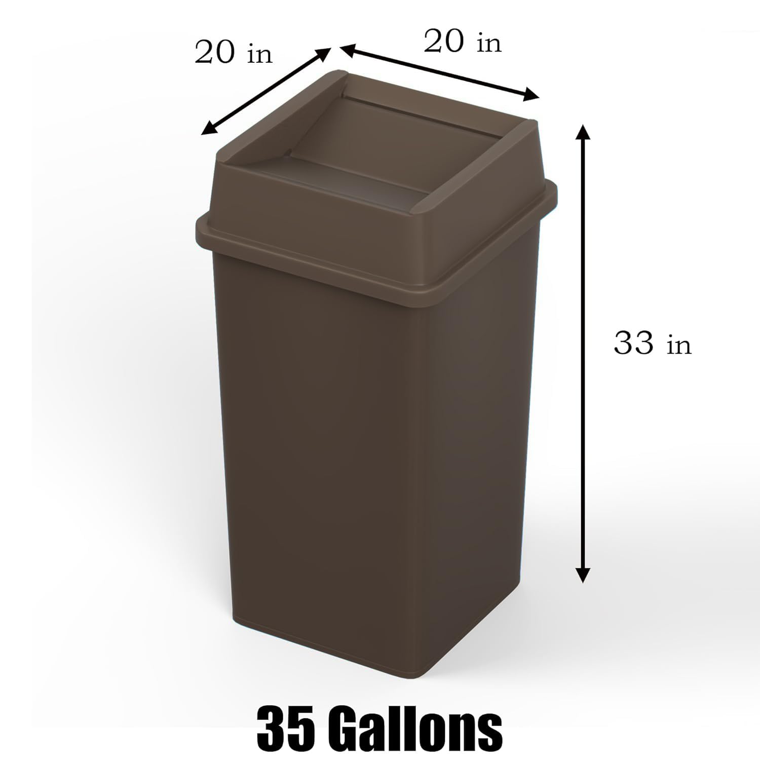 35 Gallon Brown Square Commerc - Commercial Kitchen Garbage Can recension och pris