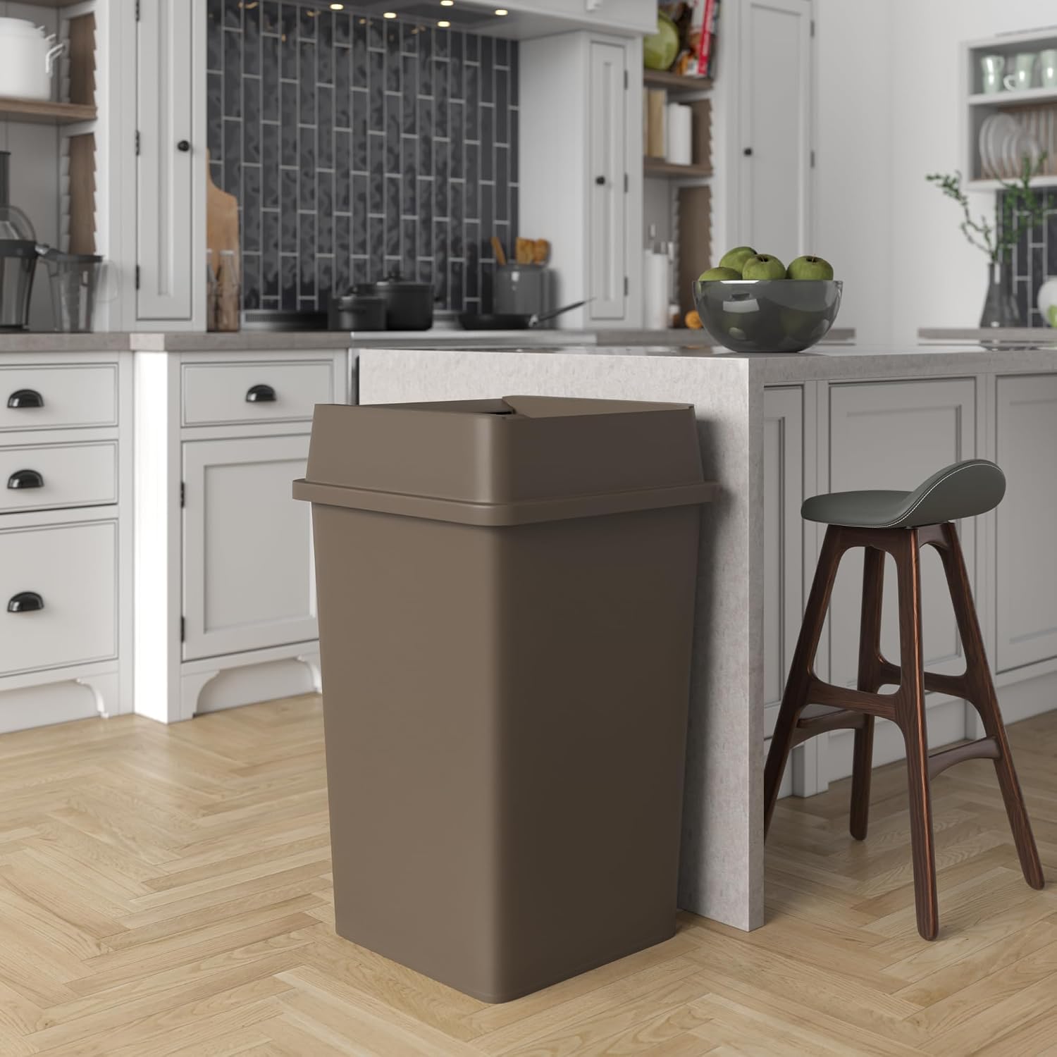 35 Gallon Brown Square Commerc - Commercial Kitchen Garbage Can recension och pris