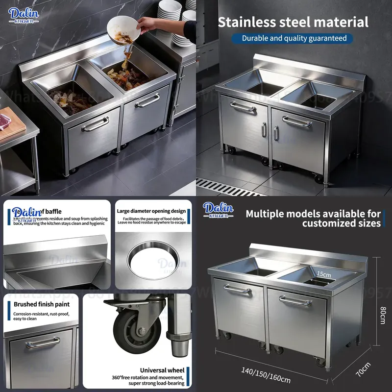 Commercial Stainless Steel 304 - Commercial Kitchen Garbage Can recension och pris